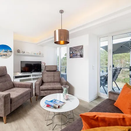 Prora - Helles 2 Schlafzimmer Apartment Mit Meerblick, Grill, Gemeinschaftssauna, E-Ladesaeule Und Strandkorb Am Strand - Duenenblick Apartmán *