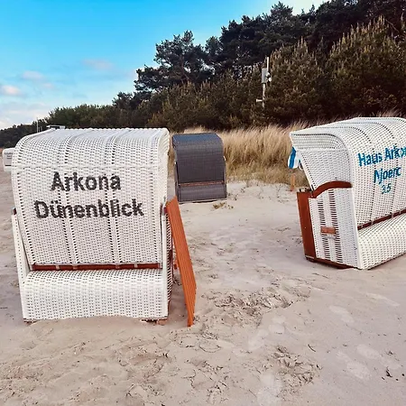 Apartmán Prora - Helles 2 Schlafzimmer Apartment Mit Meerblick, Grill, Gemeinschaftssauna, E-Ladesaeule Und Strandkorb Am Strand - Duenenblick