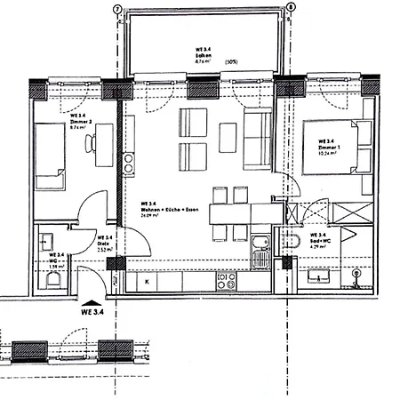 Prora - Helles 2 Schlafzimmer Apartment Mit Meerblick, Grill, Gemeinschaftssauna, E-Ladesaeule Und Strandkorb Am Strand - Duenenblick Apartmán Binz
